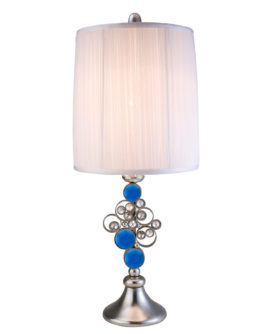 32.5 in AURORA BAROCCO SHADE CRYSTAL GOLD TABLE LAMP 