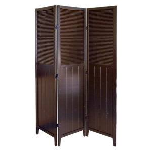 70" in SHUTTER BEADBOARD DOOR 3-PANEL ROOM DIVIDER - ESPRESSO