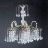 25"in ANTIQUE BRASS ACRYLIC/GLASS HARD-WIRED CHANDELIER - Image 2