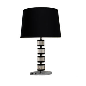 24"H OVAL CRYSAL BLACK/CLEAR TABLE LAMP
