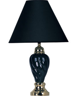22" in BLACK CERAMIC SWIRL TABLE LAMP