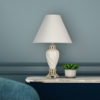 22" in IVORY CERAMIC SWIRL TABLE LAMP - Image 2