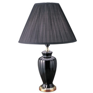 26" Ceramic Table Lamp - Black