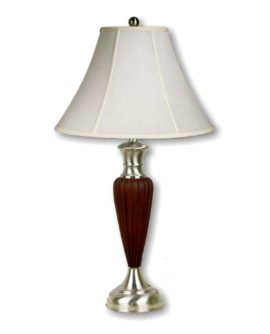 28" in CHERRY RED DECO-BRUSHED SILVER BASE TABLE LAMP