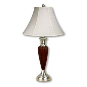 28" in CHERRY RED DECO-BRUSHED SILVER BASE TABLE LAMP