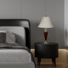 28" in CHERRY RED DECO-BRUSHED SILVER BASE TABLE LAMP - Image 2