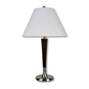 28.5"in TRANSITIONAL ESPRESSO DECO-BRUSHED SILVER TABLE LAMP
