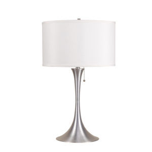 27H BRUSH SILVER RETRO TABLE LAMP