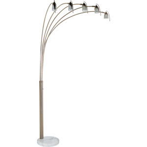 84"H 5 Adjustable Arms Arch Floor Lamp with Marble Base