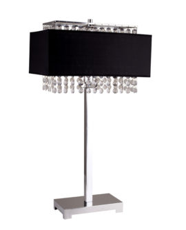 28"H BLACK SQUARE CRYSTAL TABLE