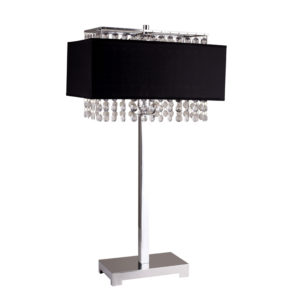 28"H BLACK SQUARE CRYSTAL TABLE