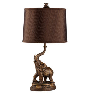 27"H BRONZE ELEPHANT TABLE LMP