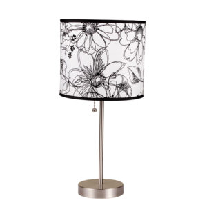 19"H FLORAL PRINT STEEL TABLE