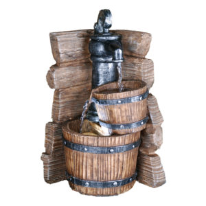 11.5"in OLD WEST BARREL TABLETOP WATER FOUNTAIN