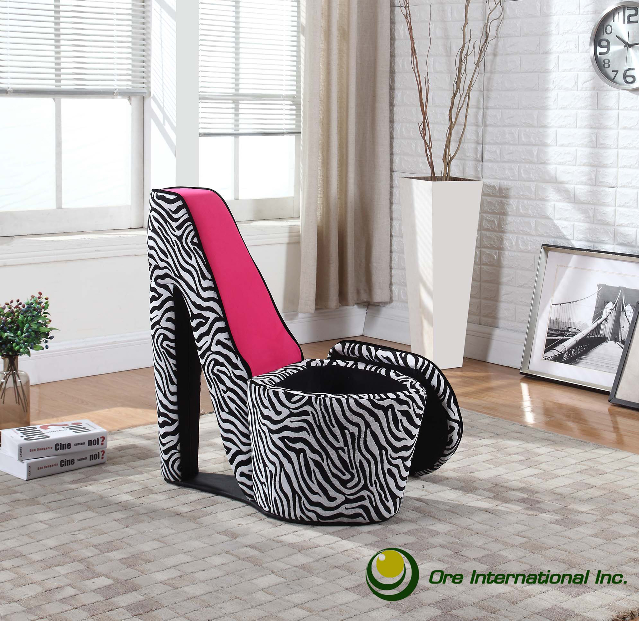 Best Master Furniture Jackson Grey Velvet High Heel Shoe Chair 6900VG - The  Home Depot
