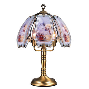 23.5" CAT KITTENS ANT BRASS TOUCH-ON TABLE LAMP