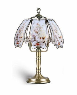 23.5" HUMMINGBIRD ANT BRASS TOUCH-ON TABLE LAMP