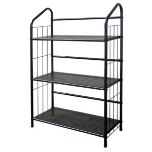 37" in 3-TIER METAL BLACK BOOK SHELF