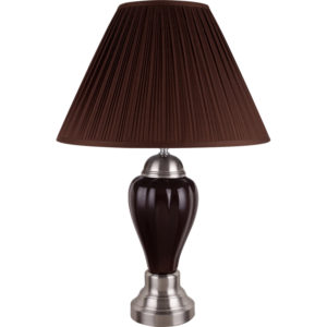27" Ceramic Table Lamp - Silver/Espresso