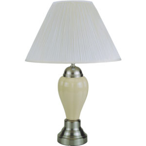 27" Ceramic Table Lamp - Silver/Ivory