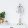 27" in ANTIQUE CRYSTAL-INSPIRED ART DECO ANT BRASS TABLE LAMP - Image 2