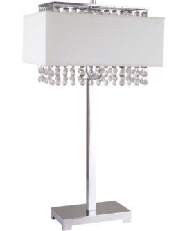 28"H WHITE SQUARE CRYSTAL TABLE