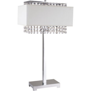 28"H WHITE SQUARE CRYSTAL TABLE
