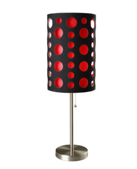 30"in MODERN RETRO BLACK-RED TABLE LAMP