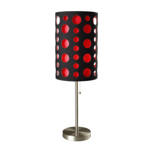 30"in MODERN RETRO BLACK-RED TABLE LAMP
