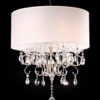 21" BRUSH SILVER 6-LIGHTS CANDELABRA CRYSTAL HARD-WIRED CHANDELIER - Image 2