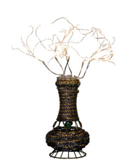20" H Copper Tree Wire Table Lamp w/ White LED