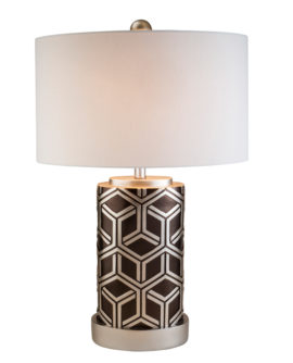 29"H Chestnut Geometric Table Lamp