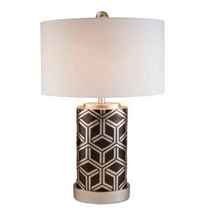 29"H Chestnut Geometric Table Lamp
