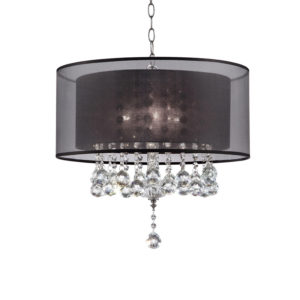 19"in EFFLEURER DOUBLE SHADE 3-LIGHTS CRYSTAL HARD-WIRED CEILING LAMP
