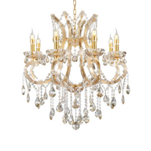 30" GALLANT COGNAC CRYSTAL 8-LIGHTS LED HARD-WIRED CEILING LAMP