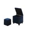 16.5"in NAVY BLUE SUEDE STORAGE SEATING + 1 SEATING - Image 2