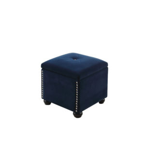 16.5"in NAVY BLUE SUEDE STORAGE SEATING + 1 SEATING
