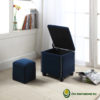 16.5"in NAVY BLUE SUEDE STORAGE SEATING + 1 SEATING - Image 4