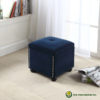 16.5"in NAVY BLUE SUEDE STORAGE SEATING + 1 SEATING - Image 3