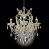 22"in BELLA PETITE GOLD CRYSTAL 5-LIGHTS LED HARD-WIRED CHANDELIER - Image 2