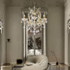 22"in BELLA PETITE GOLD CRYSTAL 5-LIGHTS LED HARD-WIRED CHANDELIER - Image 3