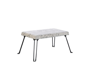 17"in OLD WORLD IVORY BACKLESS ACCENT SEAT w/ FOLDABLE LEGS