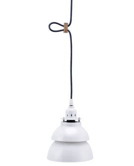 8"in WHITE INDUSTRIAL BARN METAL HARD-WIRED PENDANT CEILING