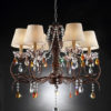 27"in MAGNOLIA 6-LIGHTS CRYSTAL HARD-WIRED BRONZE METAL CEILING LAMP - Image 3
