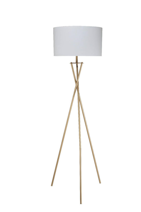 64.5"in ESTER MATTE GOLD HOURGLASS MID-CENTURY METAL FLOOR LAMP