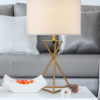 26.25" in ESTER MATTE GOLD HOURGLASS MID-CENTURY METAL TABLE LAMP - Image 3