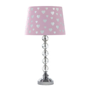 22" in ARIEL HEART CRYSTAL STACKED ORB TABLE LAMP