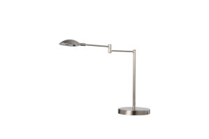 15.75 in LUNA LED SWING ARM SATIN STEEL DESK LAMP