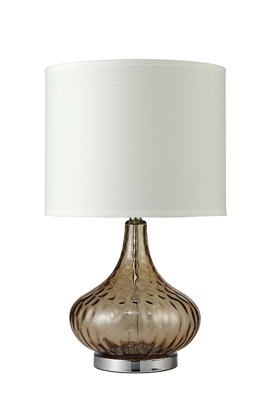 Courtney Fluted Amber Glass Table Lamp, Courtney Table Lamp