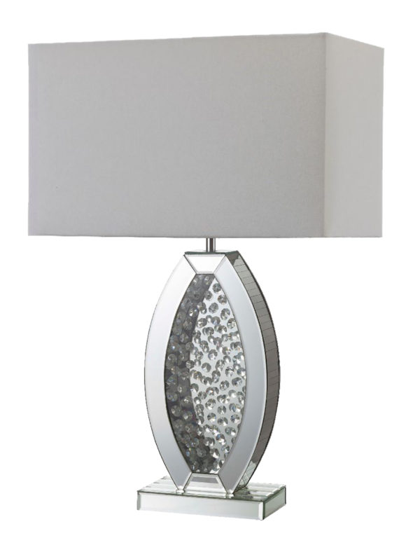 30.5 in NEVILLE CRYSTAL ICE MIRROR RECTANGULAR TABLE LAMP
